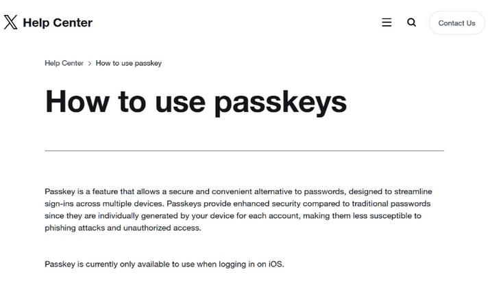 张家口苹果维修店铺分享iOS用户如何通过通行密钥(Passkey)登录 